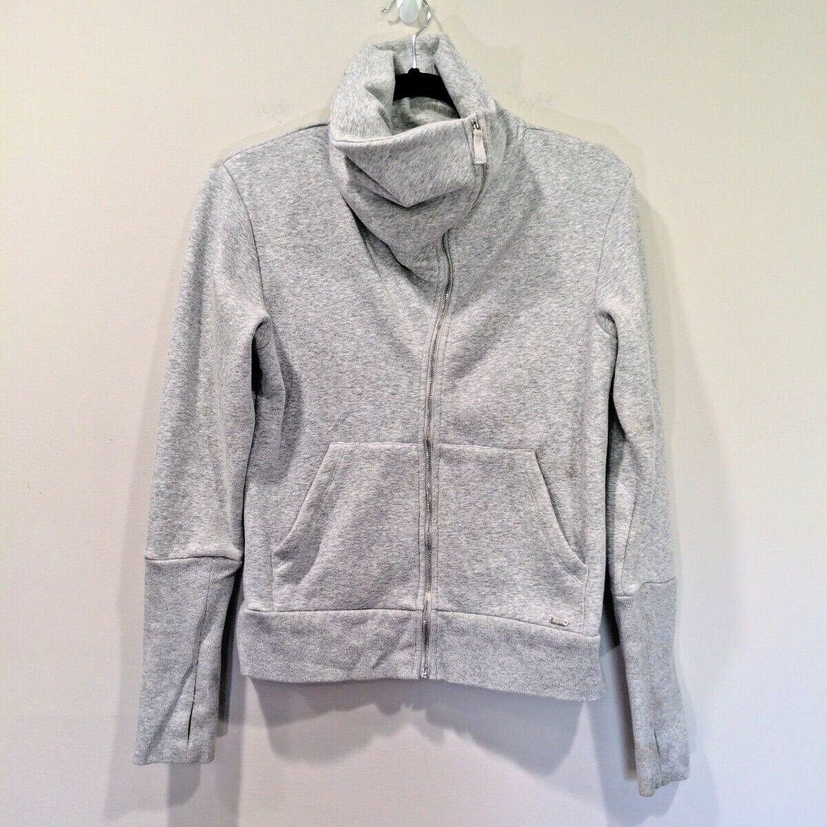 Ugg Womens Size Xs Cowl Neck Asymmetrical Full Zip Long Sleeve Gray